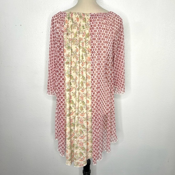 FREE PEOPLE Because I Love You Tunic Mini Dress Sunshine Combo Boho Size XS - Picture 9 of 13